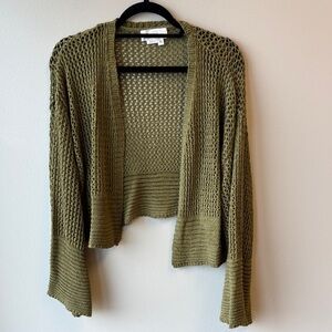Anthropologie green Open Knit Cardigan